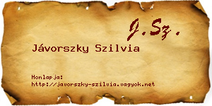 Jávorszky Szilvia névjegykártya