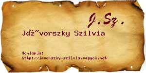 Jávorszky Szilvia névjegykártya
